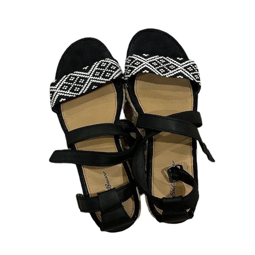 Eddie Bauer Women’s Black & White Strappy Sandals Size 7.5